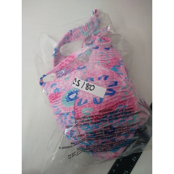 VOLAFA 2-piece padded bikini swimsuit size S Pink Textured Colorful Bright Cute - Picture 8 of 8